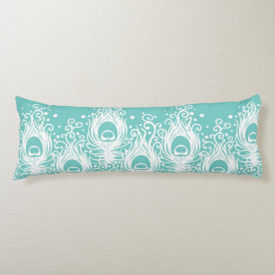 Coussins Longs Plumes molles de paon