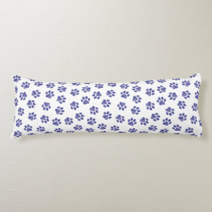 Coussins Longs Poches de Doodle, Paws de Chien, Paws Bleus de Mar