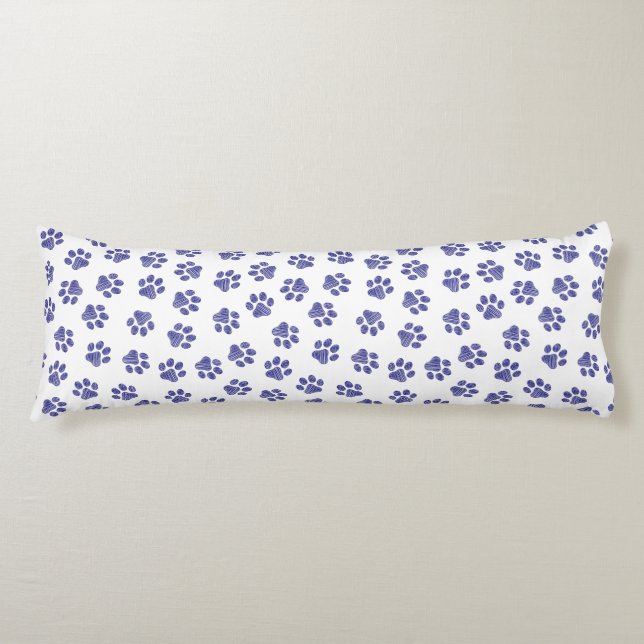 Coussins Longs Poches de Doodle, Paws de Chien, Paws Bleus de Mar (Devant)