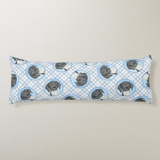 Coussins Longs Pointeur allemand peint art original (Devant)