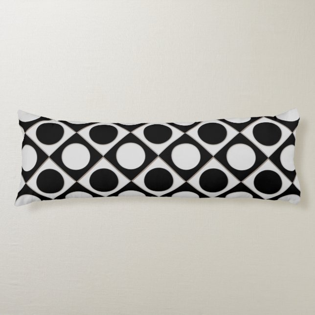 Coussins Longs Points & Carrés / noir blanc + vos idées (Devant)