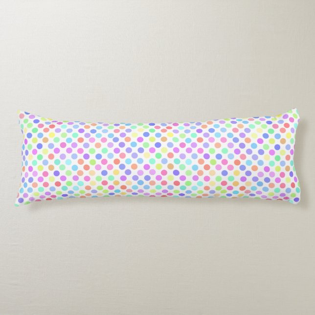 Coussins Longs points pastel colorés multicolores (Devant)