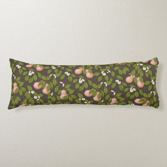 Coussins Longs Poires roses (marron foncé) (Devant)