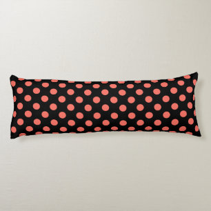 Coussins Longs Pois coralliens vivants sur noir