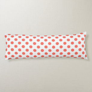 Coussins Longs Pois de corail vivant sur blanc