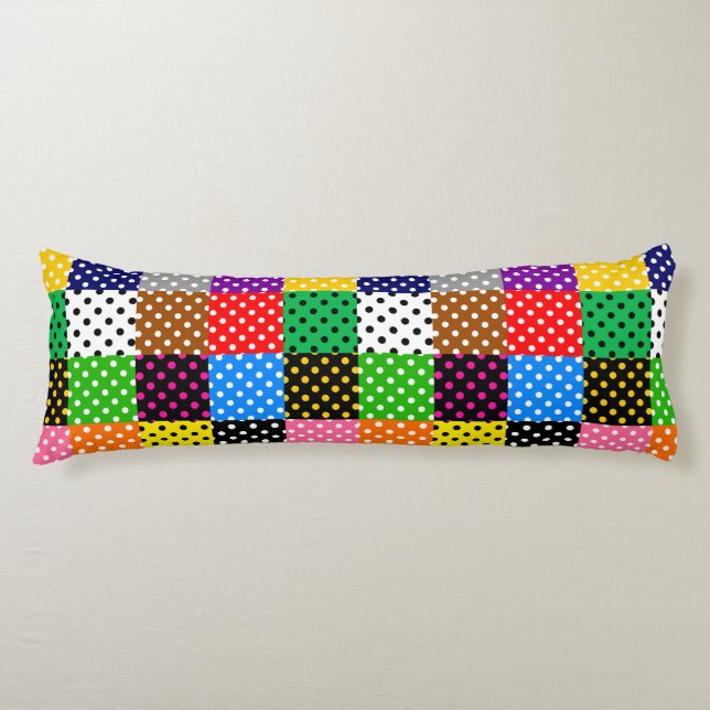 Coussins Longs Pois de surfaces composées multicolores (Devant)