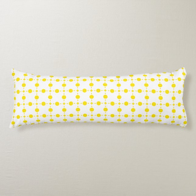 Coussins Longs Pois Jaunes, Motif Polka Dot, Points, Pots (Devant)