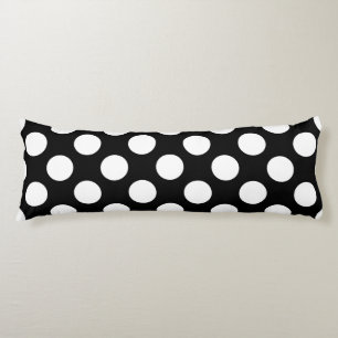 Coussins Longs Pois noirs et blancs, Motif Polka