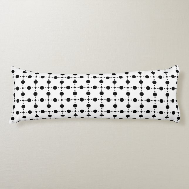 Coussins Longs Pois noirs, Motif à points Polka, points, pointill (Devant)