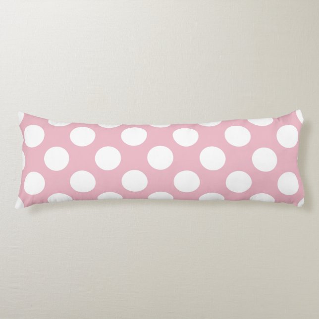 Coussins Longs Pois roses, Motif Pointe Polka, Points, Pointe (Devant)