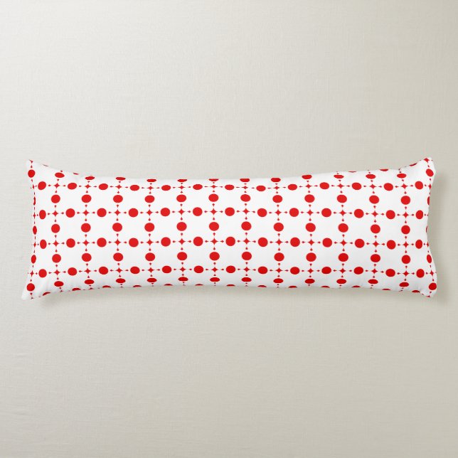 Coussins Longs Pois rouges, Motif à points polka, points, pointil (Devant)