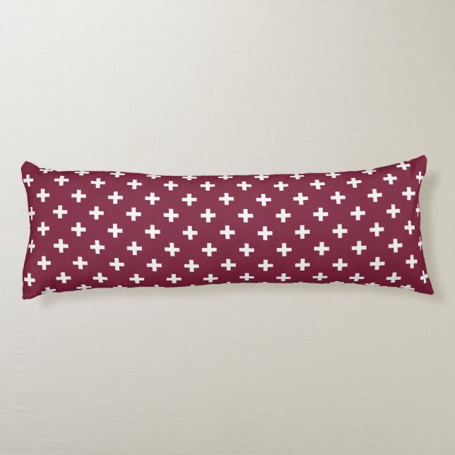 Coussins Longs Polka blanche croise sur mûrier (Dos)