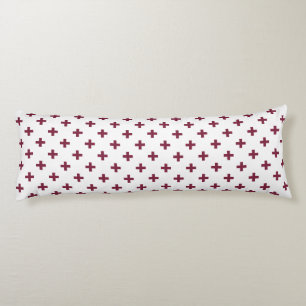 Coussins Longs Polka de mûre croise sur blanc