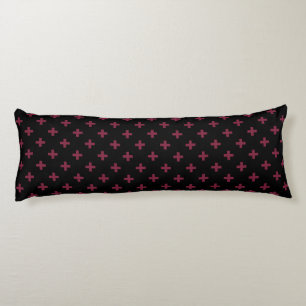 Coussins Longs Polka de mûre croise sur le noir
