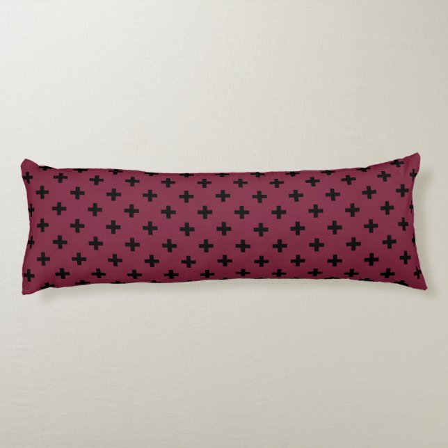 Coussins Longs Polka noire croise sur mûrier (Dos)