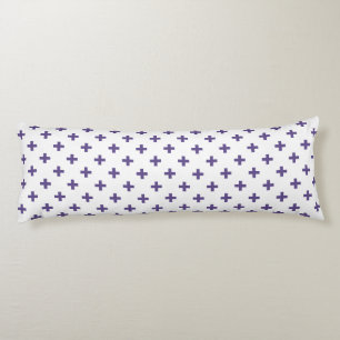 Coussins Longs Polka ultra violette croise sur blanc