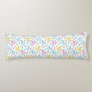 Coussins Longs Ponts bleu rose jaune