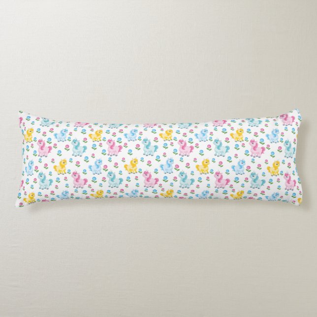Coussins Longs Ponts bleu rose jaune (Devant)