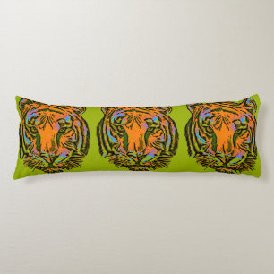 Coussins Longs Pop Art TIGER HEAD + votre backgr. & idées