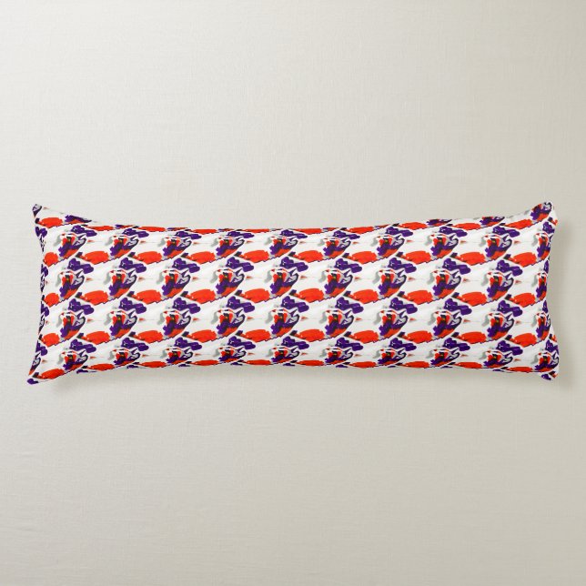 Coussins Longs Portrait de chat - Art Graphique Gras Orange et Vi (Devant)