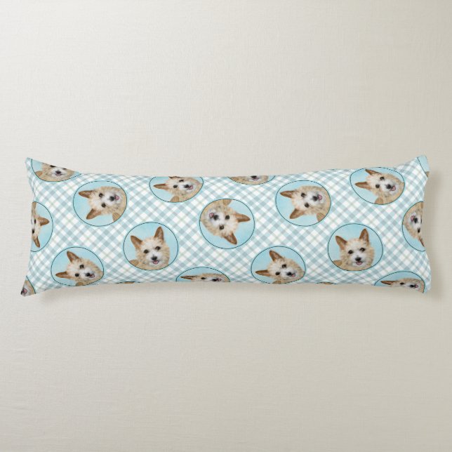 Coussins Longs Portugais Podengo Pequeno Peinture Art original (Devant)