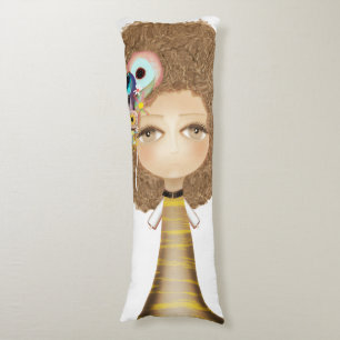 Coussins Longs Poupée d'art aux cheveux de miel aux yeux de miel