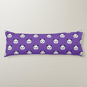 Coussins Longs Pourpre Royal - Motif Panda Minimaliste