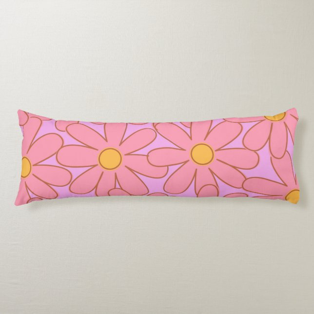 Coussins Longs Preppy rose violet Floral simple Motif de fleurs (Devant)