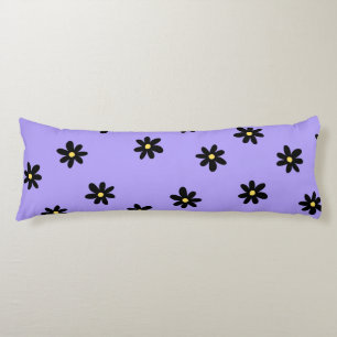 Coussins Longs Preppy violet noir Floral simple Motif de fleurs