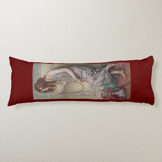 Coussins Longs princesse Art nouveau et sa peinture de singe (Devant)