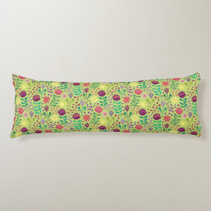 Coussins Longs Protea Floral Block Imprimer Millefleur vert pâle