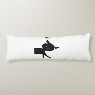 Coussins Longs Quelle Sorcière ! Chat noir drôle avec yeux verts