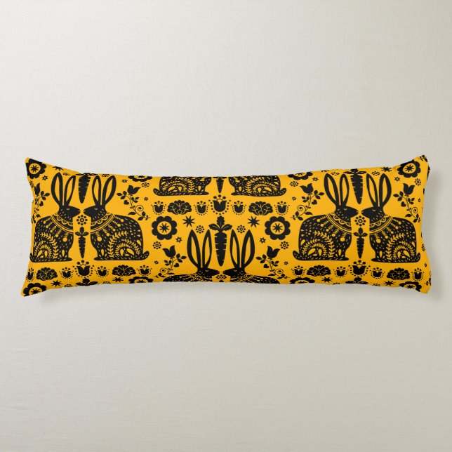 Coussins Longs Rabbit Nordic Scandinavian Folk Art (Devant)