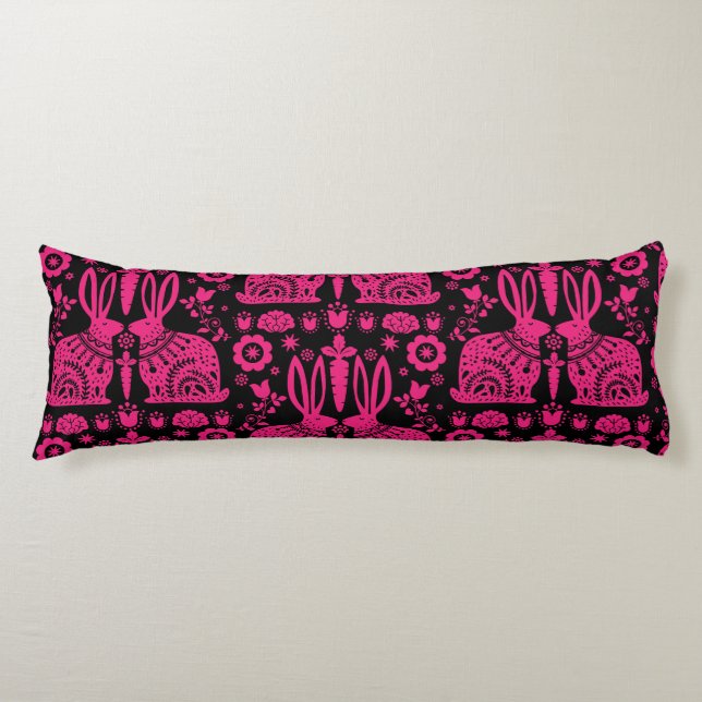 Coussins Longs Rabbit Nordic Scandinavian Folk Art (Devant)