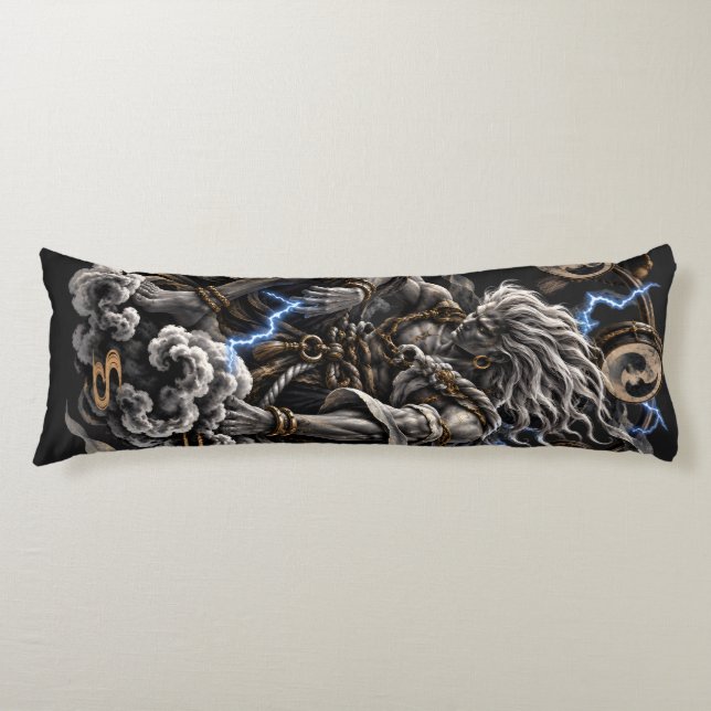Coussins Longs Raijin Bleu (Devant)
