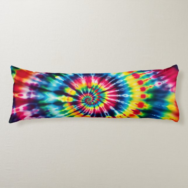 Coussins Longs Rainbow Spiral - conception classique de teinture  (Devant)