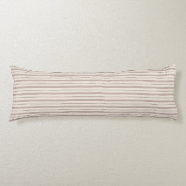 Coussins Longs Rayé Beige & Taupe Maison de Campagne Rustique Neu (Devant)