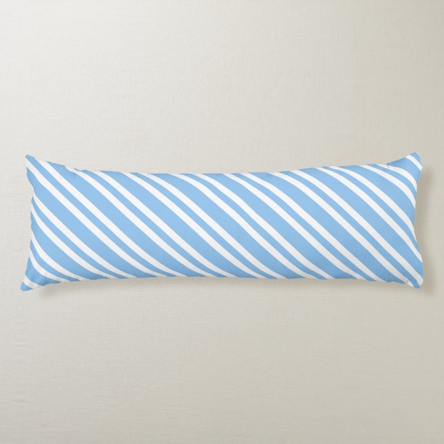 Coussins Longs Rayures Blanches Bleues Motif Sans Fin (Devant)