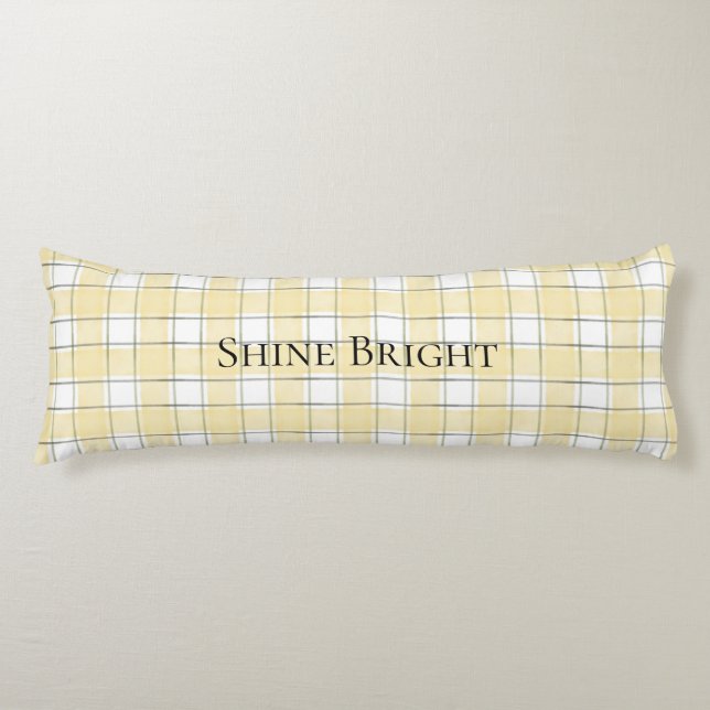 Coussins Longs Rayures blanches jaunes de Noël   (Devant)