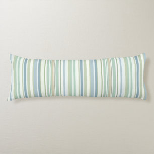 Coussins Longs Rayures bleues vertes et blanches