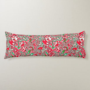 Coussins Longs Rayures de Noël maximalistes funky ondulées tripan