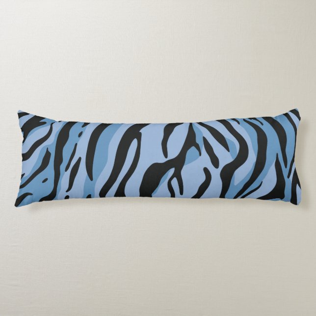 Coussins Longs Rayures de Tigre Bleu (Devant)