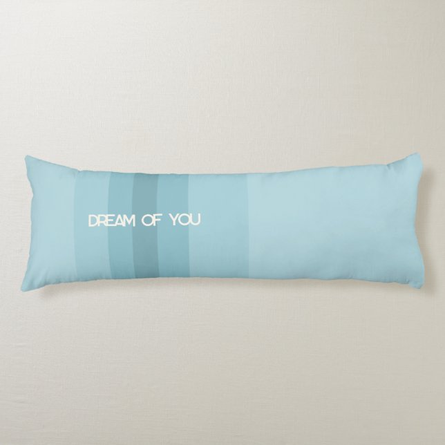 Coussins Longs Rayures et mots sur quelque chose de bleu pastel (Devant)