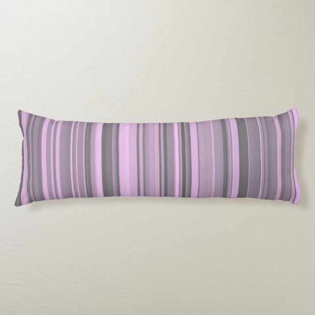 Coussins Longs Rayures Gris Violet (Devant)