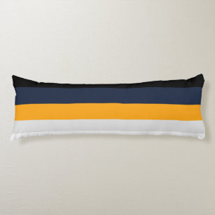 Coussins Longs Rayures jaunes, bleues, blanches et noires