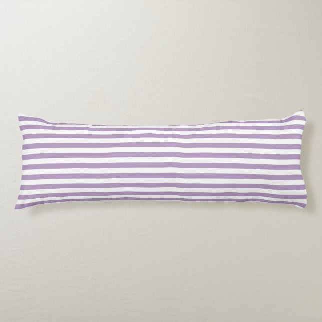 Coussins Longs Rayures lavande violettes et blanches (Devant)