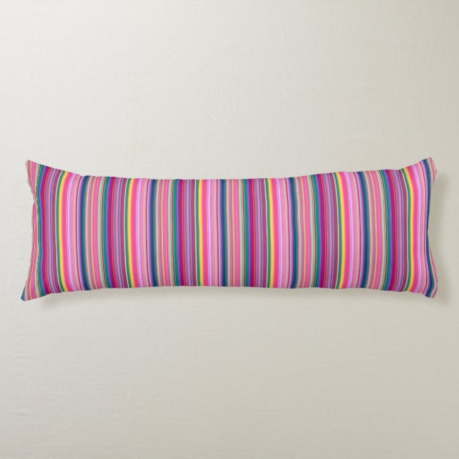 Coussins Longs Rayures multicolores rétro (Devant)