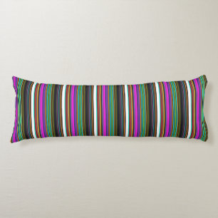 Coussins Longs Rayures néon colorées mignonnes