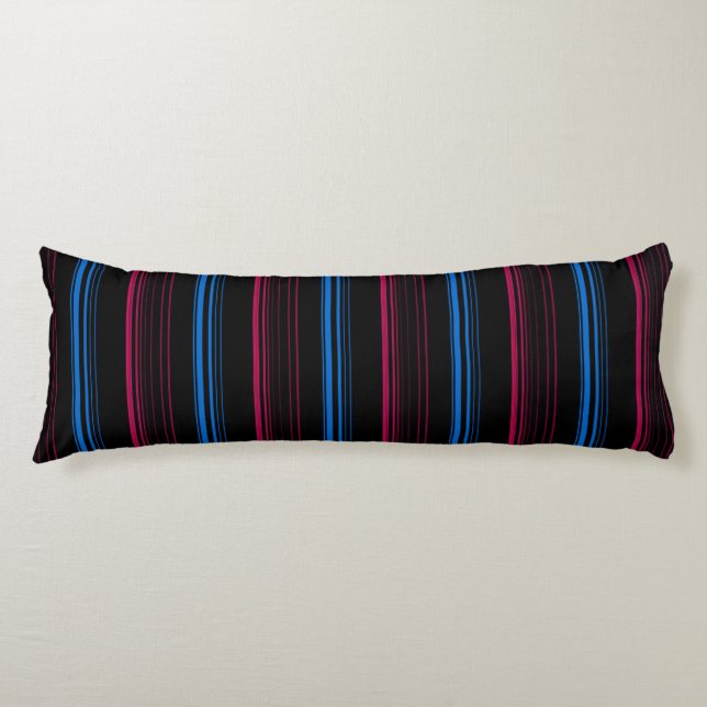 Coussins Longs Rayures roses bleues mignonnes  (Devant)