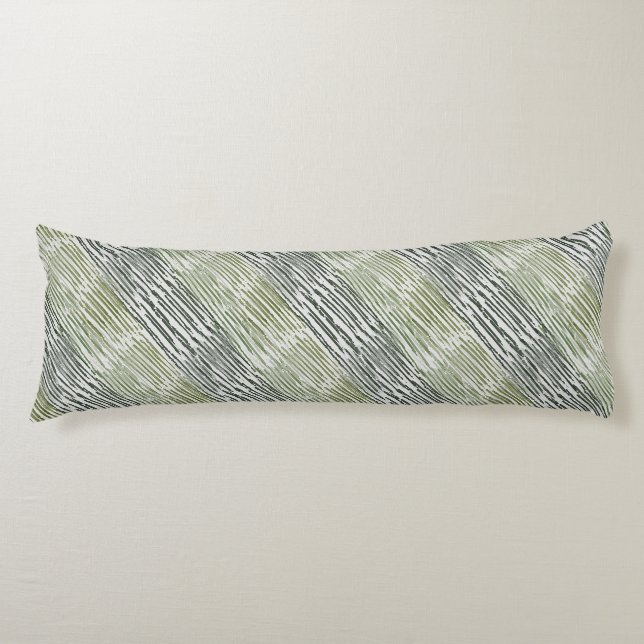 Coussins Longs Rayures Vertes Tribales Motif Abstrait  (Devant)